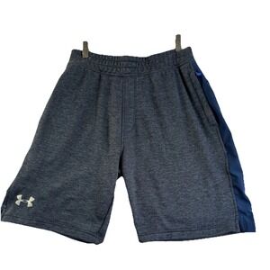 Under Armour Heat Gear Gray  Blue  Shorts Size M Logo Elastic Band